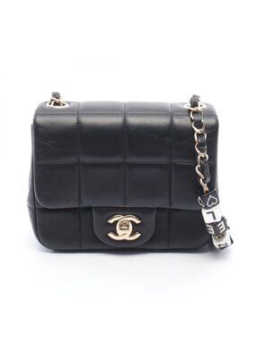 Chanel Shoulder Bag Mini Flap Black Lambskin